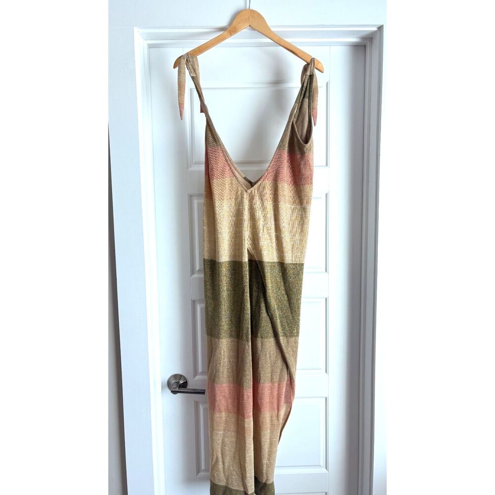 PQ Swim Gold Lurex Tonal Stripe Maxi Dress Cover Up XS/S - Picture 2 of 4